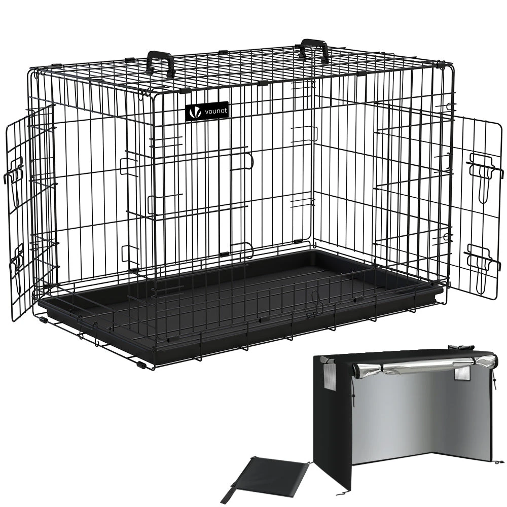 Cage Pour Chien Pliable Avec 2 Portes Verrouillable Plateau Amovible Et Housse De Protection 92x58x64cm(Cage Pour Chien Pliable Avec 2 Portes Verrouillable Plateau Amovible Et Housse De Protection 92x58x64cm) 1 Cage Pour Chien Pliable Avec 2 Portes Verrouillable Plateau Amovible Et Housse De Protection 92x58x64cm(Cage Pour Chien Pliable Avec 2 Portes Verrouillable Plateau Amovible Et Housse De Protection 92x58x64cm)