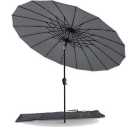 Parasol Inclinable 270cm Shanghai Avec Housse De Protection Gris(Parasol Inclinable 270cm Shanghai Avec Housse De Protection Gris)