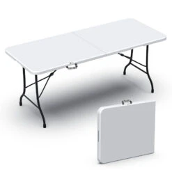 Table De Camping Pique Nique Pliable 180cm HDPE Blanc(Table De Camping Pique Nique Pliable 180cm Hdpe Blanc)