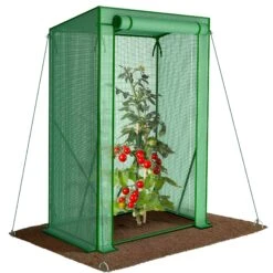 Serre De Jardin Serre Tomates Avec Grande Porte Enroulable Bache PE Renforcee 135g/m2 100x50x150cm Vert(Serre De Jardin Serre Tomates Avec Grande Porte Enroulable Bache Pe Renforcee 135g M2 100x50x150cm Vert)