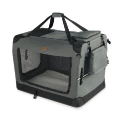 Sac Transport Pliable Chien Chat Caisse Cage Portable 60x44x44cm Gris(Sac Transport Pliable Chien Chat Caisse Cage Portable 60x44x44cm Gris)