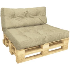 Lot De 2 Coussins Pour Palettes En Bois Beige(Lot De 2 Coussins Pour Palettes En Bois Beige)