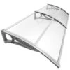 Auvent De Porte Marquise 200x80 Cm Transparent En Polycarbonate Anti UV(Auvent De Porte Marquise 200x80 Cm Transparent En Polycarbonate Anti Uv 1)