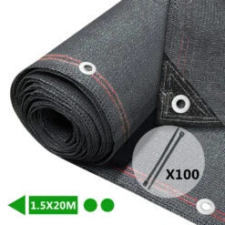 Brise Vue Occultant En HDPE 230g/m² 1.5x20m Avec Attaches De Fixation Anthracite(Brise Vue Occultant En Hdpe 230g M 1 5x20m Avec Attaches De Fixation Anthracite)