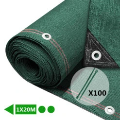 Brise Vue Occultant En HDPE 230g/m² 1x20m Avec Attaches De Fixation Vert(Brise Vue Occultant En Hdpe 230g M 1x20m Avec Attaches De Fixation Vert)