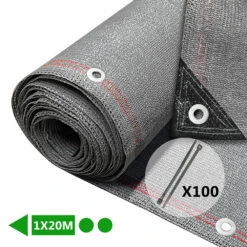 Brise Vue Occultant En HDPE 230g/m² 1x20m Avec Attaches De Fixation Gris(Brise Vue Occultant En Hdpe 230g M 1x20m Avec Attaches De Fixation Gris)