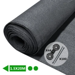 Brise Vue Occultant En HDPE 150g/m² 1.5x20m Avec Attaches De Fixation Anthracite(Brise Vue Occultant En Hdpe 150g M 1 5x20m Avec Attaches De Fixation Anthracite)