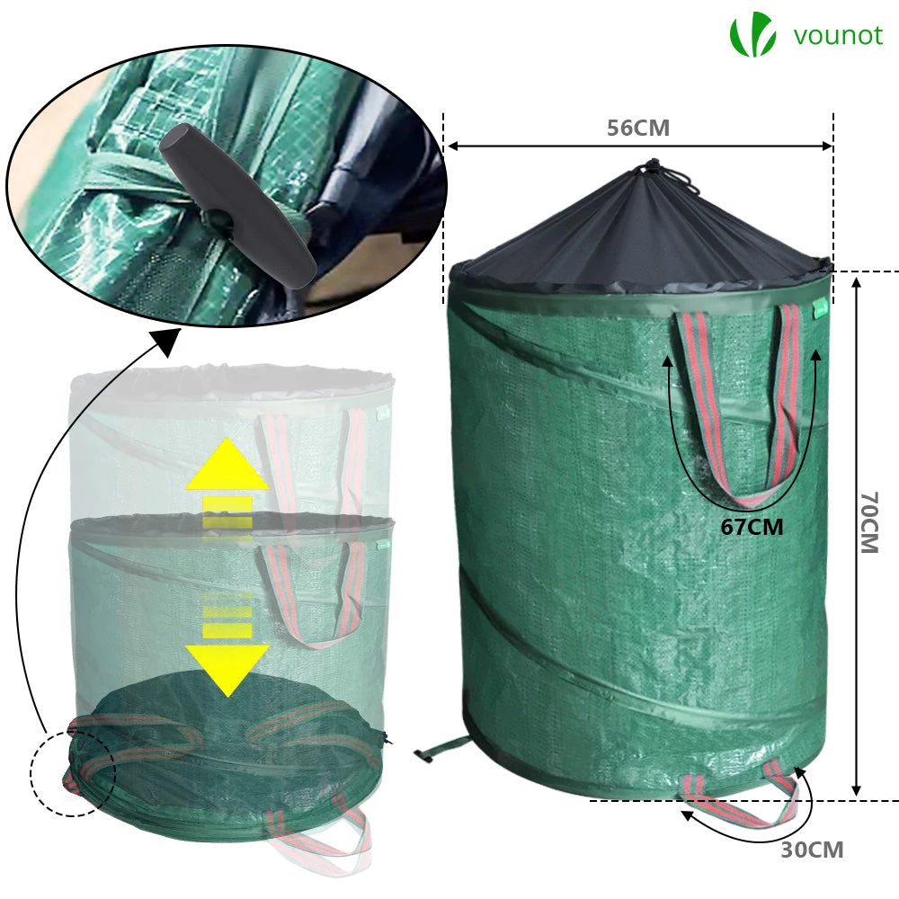 Lot De 3 Sac De Jardin Pop Up De Grande Capacité En Polyéthylène Avec Poignées(Lot De 3 Sac De Jardin Pop Up De Grande Capacite En Polyethylene Avec Poignees) 3 Lot De 3 Sac De Jardin Pop Up De Grande Capacité En Polyéthylène Avec Poignées(Lot De 3 Sac De Jardin Pop Up De Grande Capacite En Polyethylene Avec Poignees) – Image 3