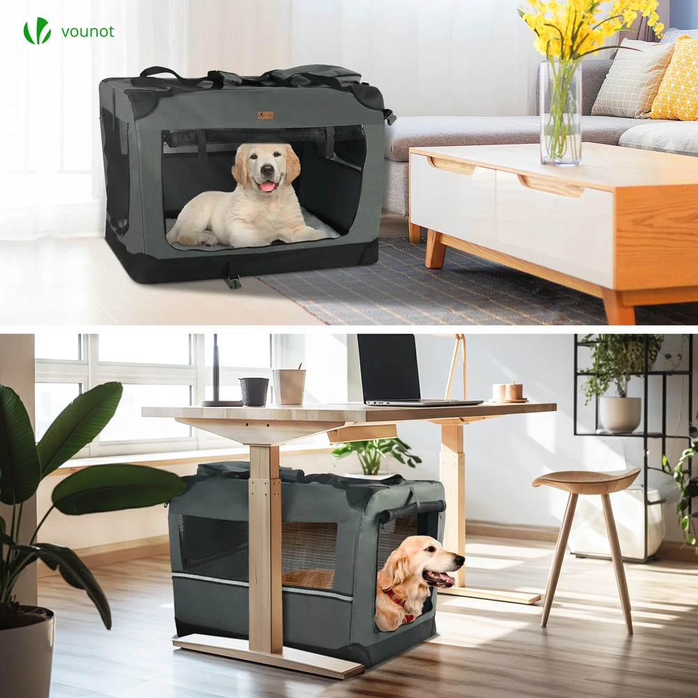 Sac Transport Pliable Chien Chat Caisse Cage Portable 82x60x60cm Gris(Sac Transport Pliable Chien Chat Caisse Cage Portable 82x60x60cm Gris) 2 Sac Transport Pliable Chien Chat Caisse Cage Portable 82x60x60cm Gris(Sac Transport Pliable Chien Chat Caisse Cage Portable 82x60x60cm Gris) – Image 2