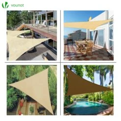 Voile D Ombrage Triangle HDPE Avec 19 Pcs Kit De Montage(Voile D Ombrage Triangle Hdpe Avec 19 Pcs Kit De Montage) -Boutique Vounot 2 2fdf0885 9b8a 4694 bc86 324118302dc2