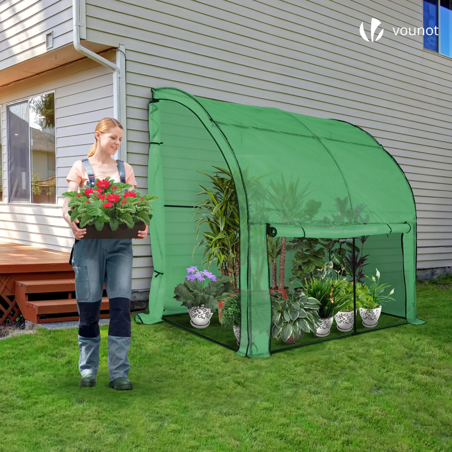 Serre De Jardin Hivernage Murale Adossee Avec Bache PE 200x100x180cm Vert(Serre De Jardin Hivernage Murale Adossee Avec Bache Pe 200x100x180cm Vert) 2 Serre De Jardin Hivernage Murale Adossee Avec Bache PE 200x100x180cm Vert(Serre De Jardin Hivernage Murale Adossee Avec Bache Pe 200x100x180cm Vert) – Image 2