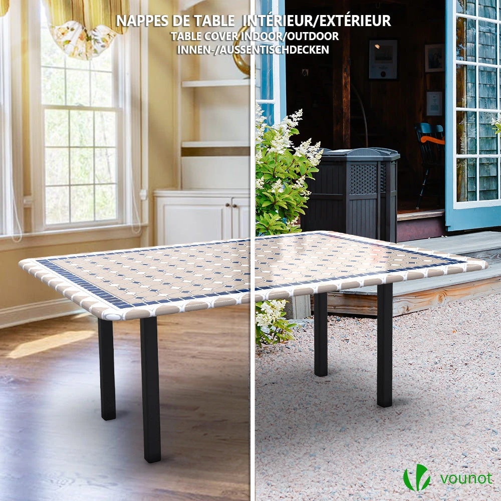 Nappe De Table Rectangulaire En PVC Tissu Non-tissé Style Ceramique(Nappe De Table Rectangulaire En Pvc Tissu Non Tisse Style Ceramique) 2 Nappe De Table Rectangulaire En PVC Tissu Non-tissé Style Ceramique(Nappe De Table Rectangulaire En Pvc Tissu Non Tisse Style Ceramique) – Image 2