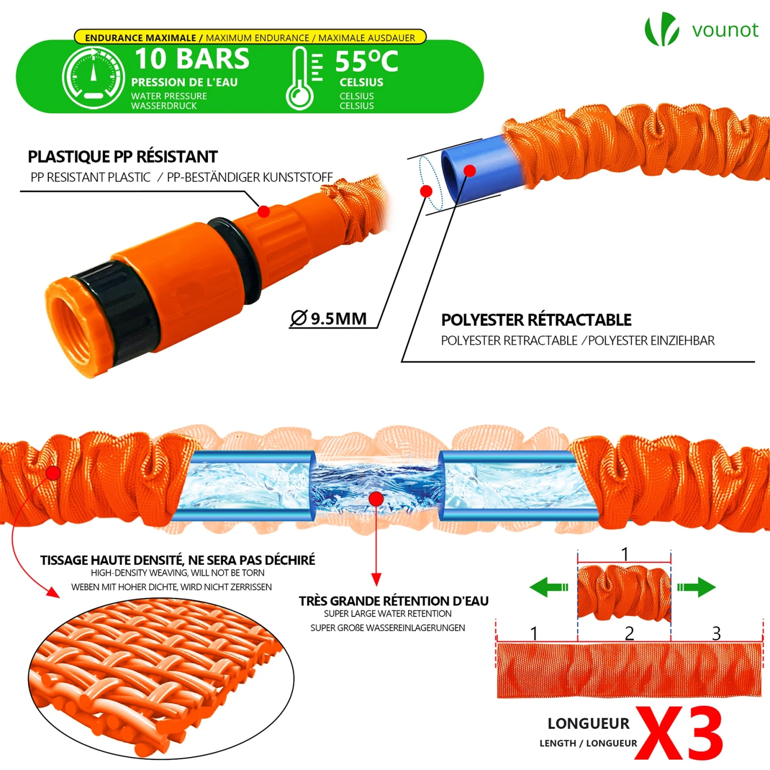 Tuyau D’Arrosage Extensible 30m Avec Accessoires Orange(Tuyau D Arrosage Extensible 30m Avec Accessoires Orange) 2 Tuyau D’Arrosage Extensible 30m Avec Accessoires Orange(Tuyau D Arrosage Extensible 30m Avec Accessoires Orange) – Image 2