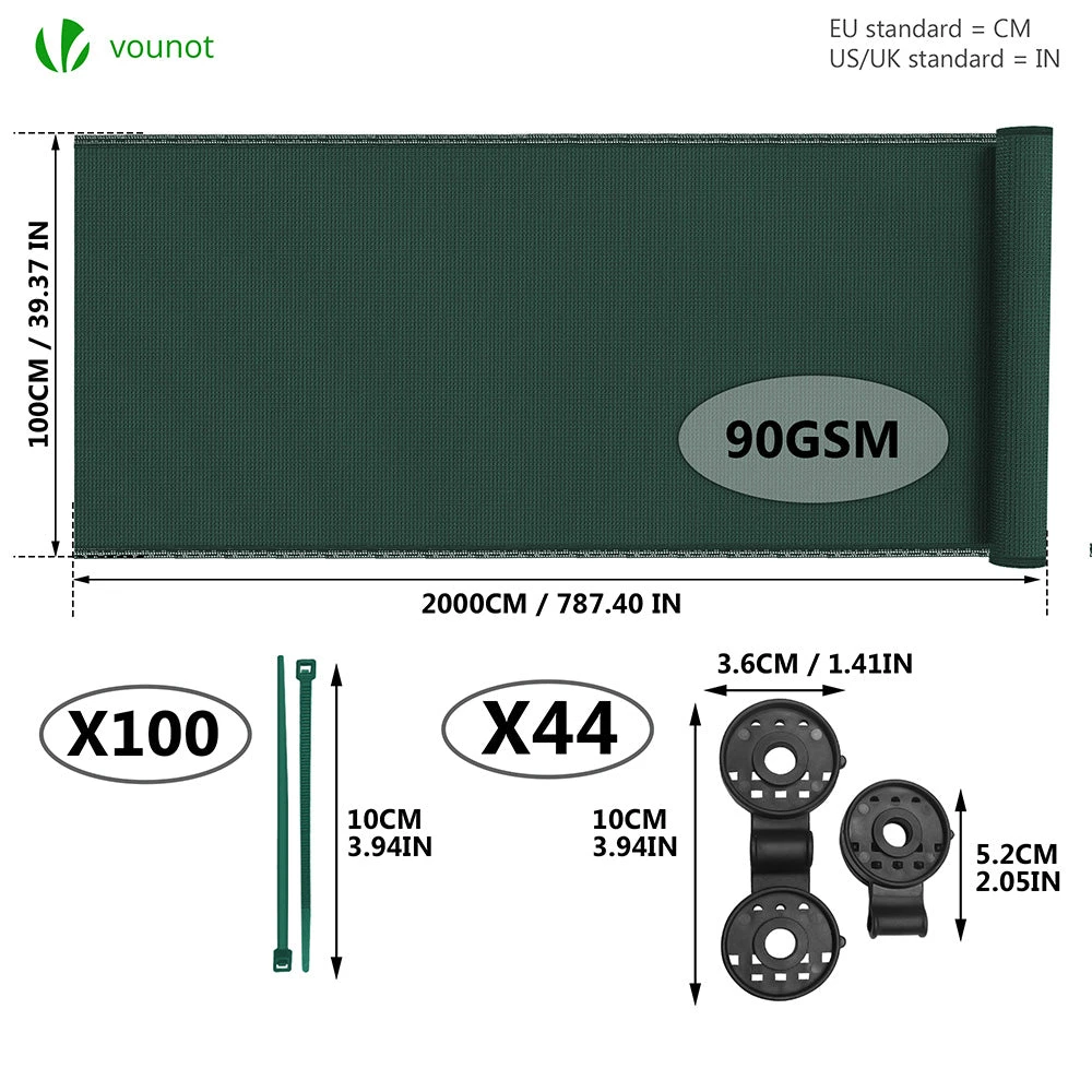 Brise Vue Occultant En HDPE 90g/m² 1x20m Avec Attaches De Fixation Vert(Brise Vue Occultant En Hdpe 90g M 1x20m Avec Attaches De Fixation Vert) 2 Brise Vue Occultant En HDPE 90g/m² 1x20m Avec Attaches De Fixation Vert(Brise Vue Occultant En Hdpe 90g M 1x20m Avec Attaches De Fixation Vert) – Image 2