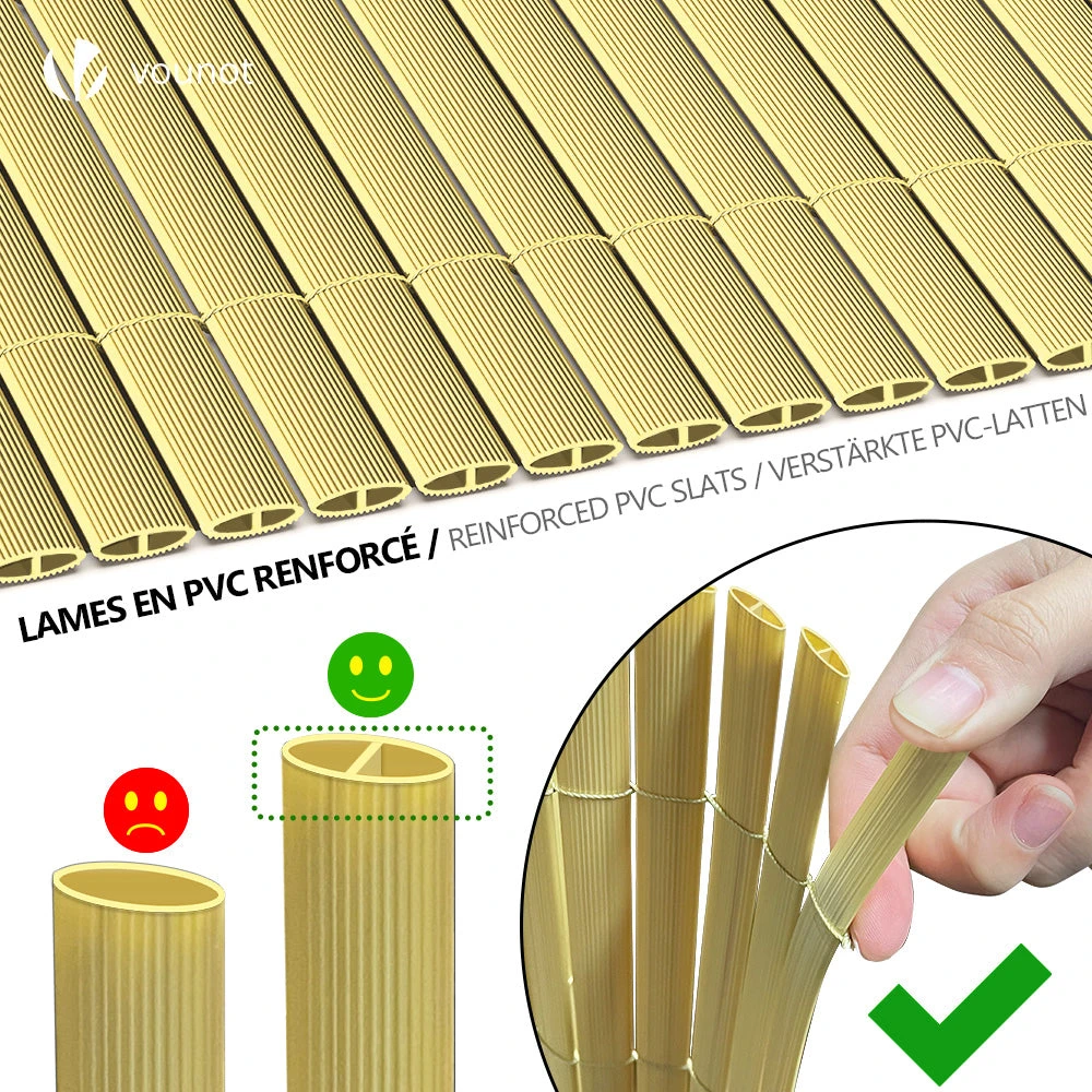 Canisse PVC Brise Vue Ultra Renforce Avec Attaches De Fixation 80x300cm Beige(Canisse Pvc Brise Vue Ultra Renforce Avec Attaches De Fixation 80x300cm Beige) 2 Canisse PVC Brise Vue Ultra Renforce Avec Attaches De Fixation 80x300cm Beige(Canisse Pvc Brise Vue Ultra Renforce Avec Attaches De Fixation 80x300cm Beige) – Image 2