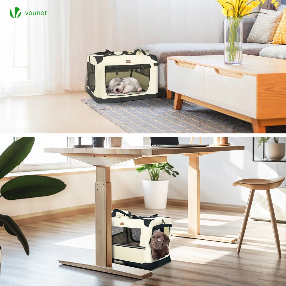 Sac Transport Pliable Chien Chat Caisse Cage Portable 50x35x36cm Beige(Sac Transport Pliable Chien Chat Caisse Cage Portable 50x35x36cm Beige) 2 Sac Transport Pliable Chien Chat Caisse Cage Portable 50x35x36cm Beige(Sac Transport Pliable Chien Chat Caisse Cage Portable 50x35x36cm Beige) – Image 2