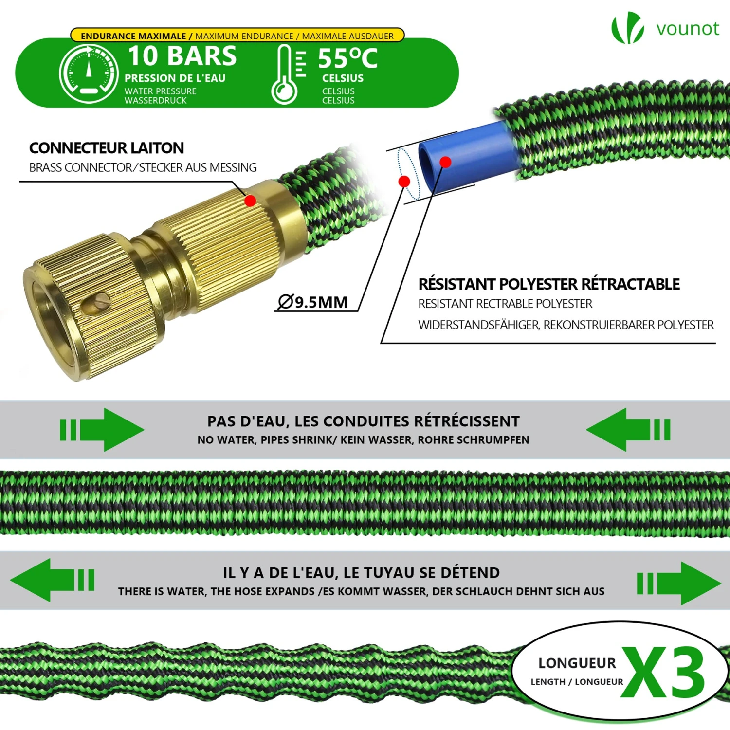 Tuyau D’Arrosage Extensible 30m Avec Récipient Savon Et Accessoires Vert(Tuyau D Arrosage Extensible 30m Avec Recipient Savon Et Accessoires Vert) 2 Tuyau D’Arrosage Extensible 30m Avec Récipient Savon Et Accessoires Vert(Tuyau D Arrosage Extensible 30m Avec Recipient Savon Et Accessoires Vert) – Image 2