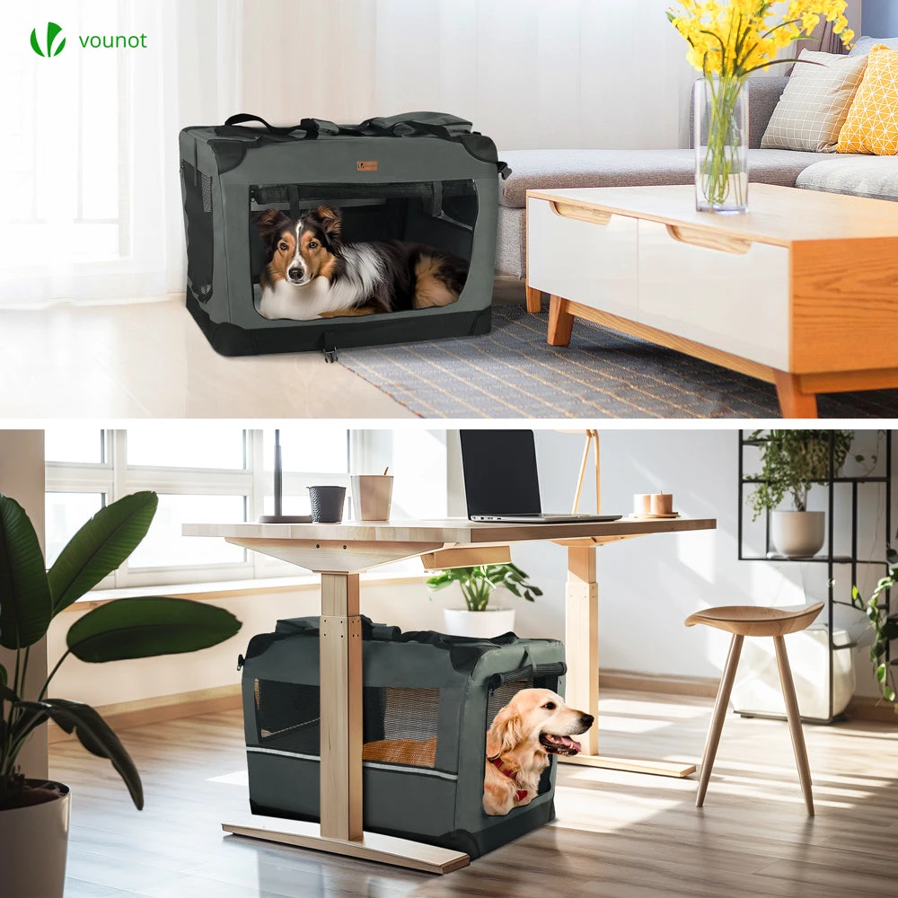 Sac Transport Pliable Chien Chat Caisse Cage Portable 70x52x52cm Gris(Sac Transport Pliable Chien Chat Caisse Cage Portable 70x52x52cm Gris) 2 Sac Transport Pliable Chien Chat Caisse Cage Portable 70x52x52cm Gris(Sac Transport Pliable Chien Chat Caisse Cage Portable 70x52x52cm Gris) – Image 2