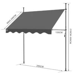 Auvent Retractable Manuel Sans Percage 200cm Gris(Auvent Retractable Manuel Sans Percage 200cm Gris) -Boutique Vounot 3 200 Conflict FrancisLim Win10 jpg