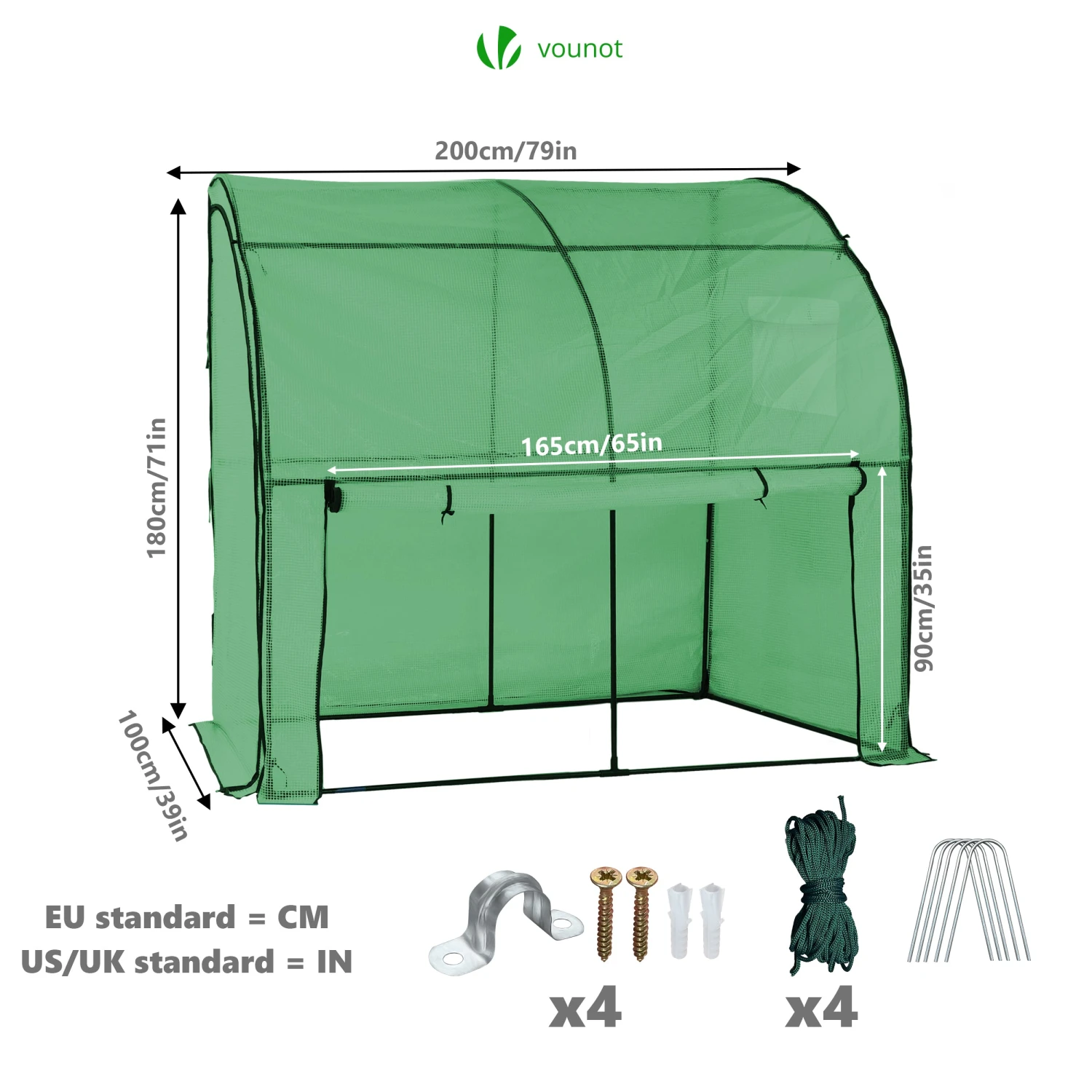Serre De Jardin Hivernage Murale Adossee Avec Bache PE 200x100x180cm Vert(Serre De Jardin Hivernage Murale Adossee Avec Bache Pe 200x100x180cm Vert) 3 Serre De Jardin Hivernage Murale Adossee Avec Bache PE 200x100x180cm Vert(Serre De Jardin Hivernage Murale Adossee Avec Bache Pe 200x100x180cm Vert) – Image 3