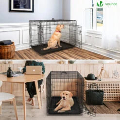 Cage Pour Chien Pliable Avec 2 Portes Verrouillable Plateau Amovible 107x70x78cm(Cage Pour Chien Pliable Avec 2 Portes Verrouillable Plateau Amovible 107x70x78cm) -Boutique Vounot 3 0328544d bbca 4017 b62d acb1d8c824a2
