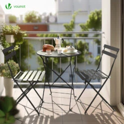 Ensemble Bistro Extérieur 1 Table 2 Chaises Acier Gris(Ensemble Bistro Exterieur 1 Table 2 Chaises Acier Gris 1) -Boutique Vounot 3 0f12aa9f bafd 410d af71 ac03c4d6a290