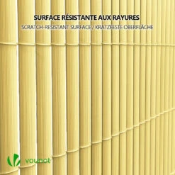 Canisse PVC Brise Vue Renforce Avec Attaches De Fixation 100x500cm Beige(Canisse Pvc Brise Vue Renforce Avec Attaches De Fixation 100x500cm Beige) -Boutique Vounot 3 0f32dfc8 e7a2 4db5 9d94 567f1a6921d7