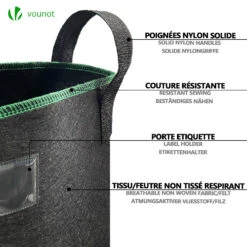 Lot De 5 Sacs De Plantation Non Tisse 65L Avec Poignee Noir(Lot De 5 Sacs De Plantation Non Tisse 65l Avec Poignee Noir) -Boutique Vounot 3 10385061 e1e2 4e9a a2c8 4a310c624a8b