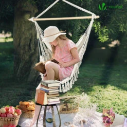 Chaise suspendue hamac Avec 2 Oreillers Beige(Chaise Suspendue Hamac Avec 2 Oreillers Beige) -Boutique Vounot 3 13a5aee8 7bf9 4884 a130 0be025c768a3