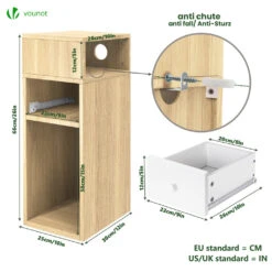 Lot De 2 Table De Chevet D’appoint Avec Tiroir Et Compartiment 25x30x66cm Naturel(Lot De 2 Table De Chevet D Appoint Avec Tiroir Et Compartiment 25x30x66cm Naturel) -Boutique Vounot 3 29008893 71fe 46b7 be76 9cc378ee5139