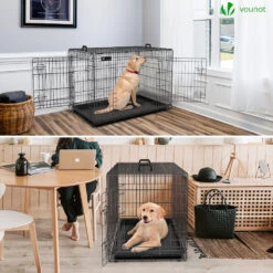 Cage Pour Chien Pliable Avec 2 Portes Verrouillable Plateau Amovible Et Housse De Protection 107x70x78cm(Cage Pour Chien Pliable Avec 2 Portes Verrouillable Plateau Amovible Et Housse De Protection 107x70x78cm) -Boutique Vounot 3 2d8e587b 1c77 47d1 a465 076104186327