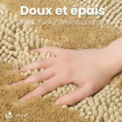 Tapis De Bain Antidérapant Chenille Microfibre 60x90cm Beige(Tapis De Bain Antiderapant Chenille Microfibre 60x90cm Beige 1) -Boutique Vounot 3 3695d645 72ed 46eb af8e 4f19546b21bc 6