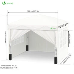 Tonnelle De Jardin 3x3m Pliable Avec Portes Et Fenêtres Blanc(Tonnelle De Jardin 3x3m Pliable Avec Portes Et Fenetres Blanc) -Boutique Vounot 3 4409572c 11b6 41bc b9cb b7e04d60a349