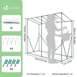 Serre De Jardin Serre Tomates Avec Porte Et Fenetres Moustiquaire Bache PE Renforcee 135g/m2 200x77x170cm Blanc(Serre De Jardin Serre Tomates Avec Porte Et Fenetres Moustiquaire Bache Pe Renforcee 135g M2 200x77x170cm Blanc) -Boutique Vounot 3 46fbe383 db2a 4117 b1ef d726e6bb3d60