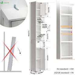 Meuble Rangement Salle De Bain Haut Colonne 180x20x20cm MDF Blanc(Meuble Rangement Salle De Bain Haut Colonne 180x20x20cm Mdf Blanc) -Boutique Vounot 3 52dd0530 6a0d 4940 ae81 8ea8e69f8554