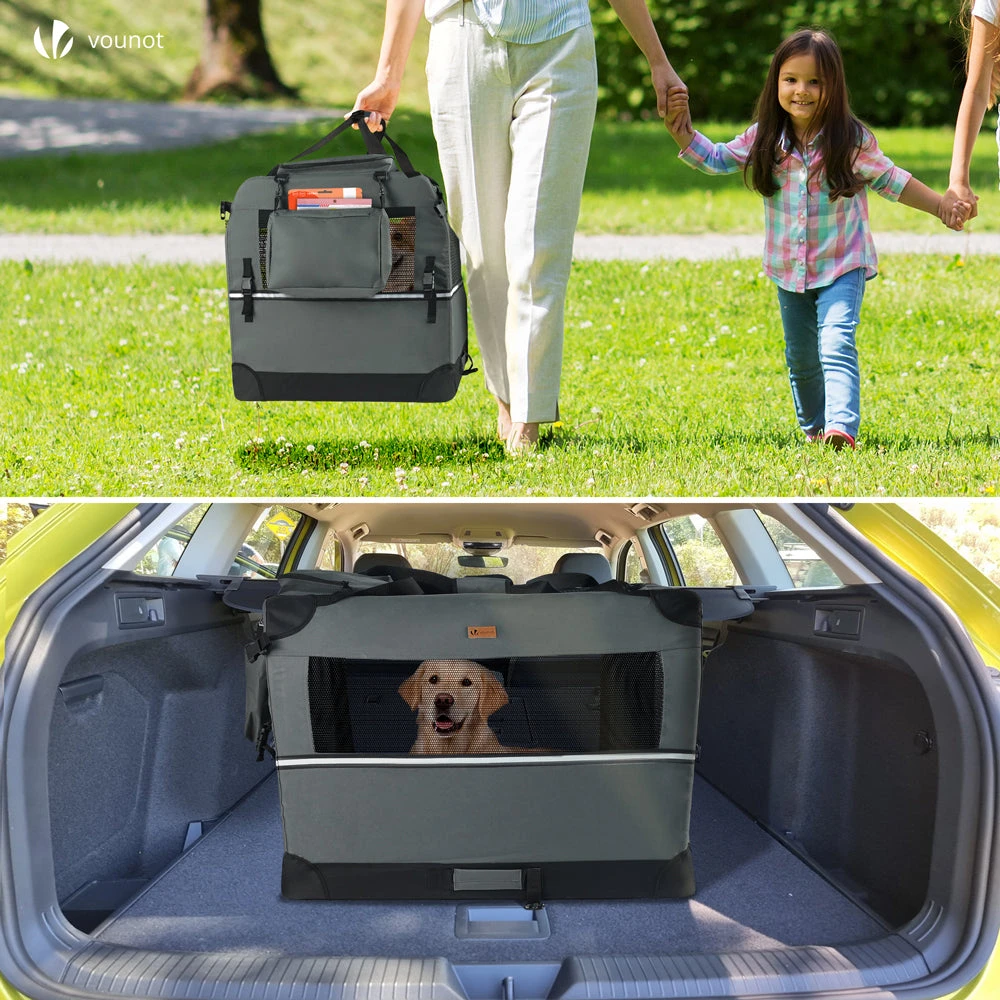 Sac Transport Pliable Chien Chat Caisse Cage Portable 70x52x52cm Gris(Sac Transport Pliable Chien Chat Caisse Cage Portable 70x52x52cm Gris) 3 Sac Transport Pliable Chien Chat Caisse Cage Portable 70x52x52cm Gris(Sac Transport Pliable Chien Chat Caisse Cage Portable 70x52x52cm Gris) – Image 3