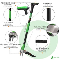 Desherbeur Manuel Avec Fourchette à Main Extracteur De Mauvaises Herbes Longue Manche 100 Cm(Desherbeur Manuel Avec Fourchette A Main Extracteur De Mauvaises Herbes Longue Manche 100 Cm) -Boutique Vounot 3 57112afc 8af6 4e04 9bba eb2be7daad0e