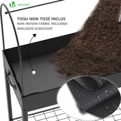 Potager Sureleve Avec Bache PVC 80.5x130x43cm Noir(Potager Sureleve Avec Bache Pvc 80 5x130x43cm Noir) -Boutique Vounot 3 5b30a880 da26 4659 b737 ed046297c2fb