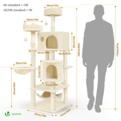 Arbre A Chat Grande Taille 5 Niveaux Avec Griffoir Grattoir 168cm Beige(Arbre A Chat Grande Taille 5 Niveaux Avec Griffoir Grattoir 168cm Beige) -Boutique Vounot 3 64bd8d00 2c09 410c b22a c61eb721eff6