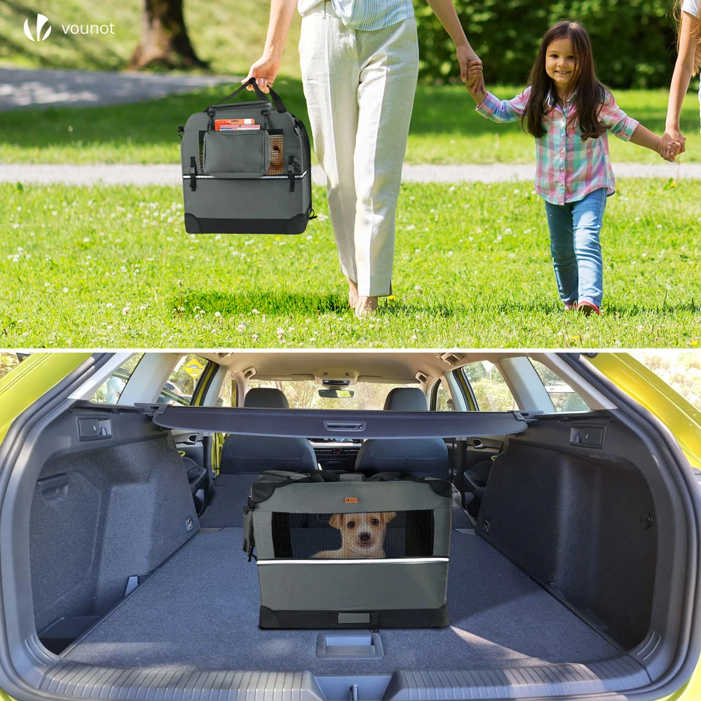 Sac Transport Pliable Chien Chat Caisse Cage Portable 50x35x36cm Gris(Sac Transport Pliable Chien Chat Caisse Cage Portable 50x35x36cm Gris) 3 Sac Transport Pliable Chien Chat Caisse Cage Portable 50x35x36cm Gris(Sac Transport Pliable Chien Chat Caisse Cage Portable 50x35x36cm Gris) – Image 3