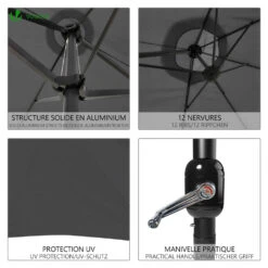 Parasol Jardin Double Aluminium 270 X 460 Cm Gris(Parasol Jardin Double Aluminium 270 X 460 Cm Gris) -Boutique Vounot 3 7fa8ba8c 1c21 4a26 b7e0 e584c7fe1c45