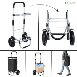 Chariot De Course Pliable Aluminium 2 Roues Avec Sac Isotherme Noir(Chariot De Course Pliable Aluminium 2 Roues Avec Sac Isotherme Noir) -Boutique Vounot 3 81e377ca c089 49f7 ac07 d93f7287da05