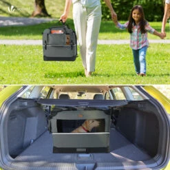 Sac Transport Pliable Chien Chat Caisse Cage Portable 60x44x44cm Gris(Sac Transport Pliable Chien Chat Caisse Cage Portable 60x44x44cm Gris) -Boutique Vounot 3 8a9872a4 ba9b 49fd bcbb 757a2fd0e5e2