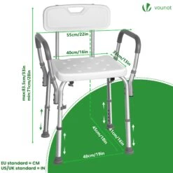 Chaise De Douche Avec Accoudoir Et Dossier Ergonomique A Hauteur Reglable En Aluminum HDPE Blanc(Chaise De Douche Avec Accoudoir Et Dossier Ergonomique A Hauteur Reglable En Aluminum Hdpe Blanc) -Boutique Vounot 3 a4e81ef7 4d9c 41a6 bc5d 2c8fd23179fb