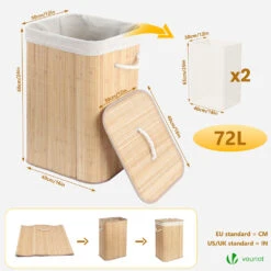 Panier A Linge En Bambou Rectangulaire Avec Couvercle 72L(Panier A Linge En Bambou Rectangulaire Avec Couvercle 72l) 9 Panier A Linge En Bambou Rectangulaire Avec Couvercle 72L(Panier A Linge En Bambou Rectangulaire Avec Couvercle 72l) -Boutique Vounot 3 a6c0f3f0 a2aa 48ad b907 a98bec0778c9