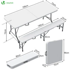 Ensemble De Table Et Bancs Camping Pliables 180cm HDPE Blanc(Ensemble De Table Et Bancs Camping Pliables 180cm Hdpe Blanc) 9 Ensemble De Table Et Bancs Camping Pliables 180cm HDPE Blanc(Ensemble De Table Et Bancs Camping Pliables 180cm Hdpe Blanc) -Boutique Vounot 3 a79c049f d7e2 4699 89b6 a336f833b0c6