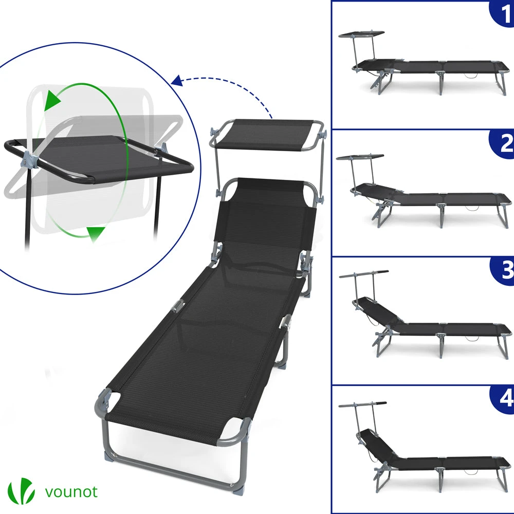 Transat Pare Soleil Textilene Et Range Magazine Lot De 2 Pcs Noir(Transat Pare Soleil Textilene Et Range Magazine Lot De 2 Pcs Noir) 3 Transat Pare Soleil Textilene Et Range Magazine Lot De 2 Pcs Noir(Transat Pare Soleil Textilene Et Range Magazine Lot De 2 Pcs Noir) – Image 3