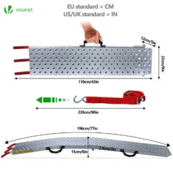 Lot De 2 Rampe De Chargement Pliable Charge Lourde Antiderapant En Acier Galvanise 196cm(Lot De 2 Rampe De Chargement Pliable Charge Lourde Antiderapant En Acier Galvanise 196cm) -Boutique Vounot 3 aeaff9e2 c7cc 4215 9937 b1cc1d3731ff