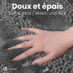 Tapis De Bain Antidérapant Chenille Microfibre 50x80cm Gris(Tapis De Bain Antiderapant Chenille Microfibre 50x80cm Gris 1) -Boutique Vounot 3 affad7c9 ffb5 4c6a b71e ab794ad686b8