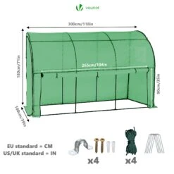 Serre De Jardin Hivernage Murale Adossee Avec Bache PE 300x100x180cm Vert(Serre De Jardin Hivernage Murale Adossee Avec Bache Pe 300x100x180cm Vert) -Boutique Vounot 3 b35cc768 37dc 4dc2 ab1e fca7c14778b5